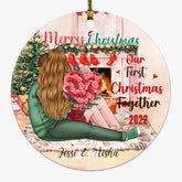 Couples Christmas Ornament - Our First Christmas Together Personalized Christmas Ornament for Couples